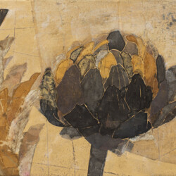 4F(243×335mm)、麻紙・岩絵具・洋箔・黒箔