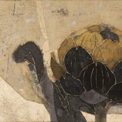 4F(333×242mm)、麻紙・岩絵具・洋箔・黒箔