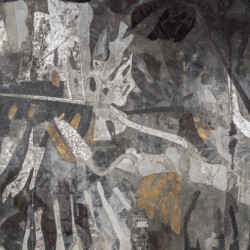 50F(1167×910mm)、麻紙・岩絵具・洋箔・黒箔