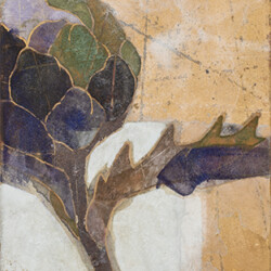 0F(180×140mm)、麻紙・岩絵具・洋箔・黒箔