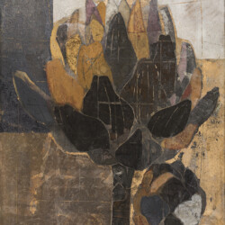 6F(410×318mm)、麻紙・岩絵具・洋箔・黒箔