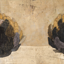 6F(318×410mm)、麻紙・岩絵具・洋箔・黒箔