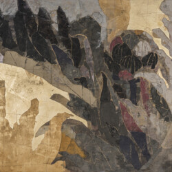 40P(730×1030mm)、麻紙・岩絵具・洋箔・黒箔