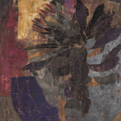 30F(910×727mm)、麻紙・岩絵具・洋箔・黒箔