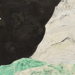 455×273mm、雲肌麻紙・岩絵具・アクリル系絵具・墨・黒箔・膠