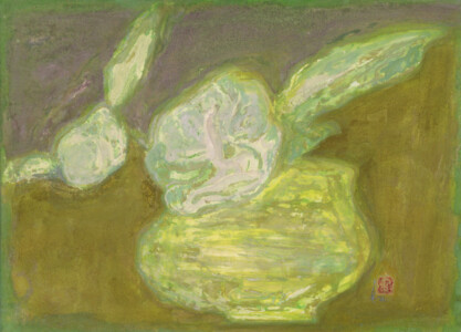 241 × 333 mm 麻紙・胡粉・岩絵具・水干絵具・金属泥 / 220,000円(税込)