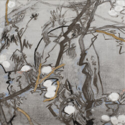 2020、高知麻紙・岩絵具、S4(334×334×20mm)