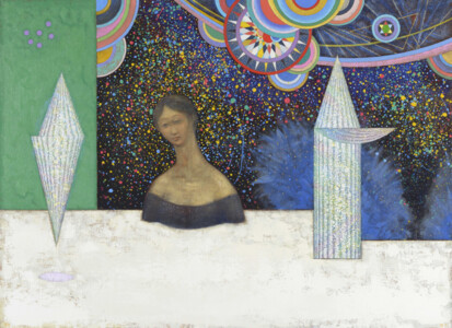 自製キャンバスに樹脂テンペラ・油彩、803 × 1000 mm