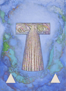 自製キャンバスに樹脂テンペラ・油彩、333 × 242 mm