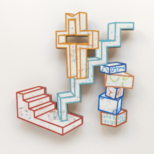 shaped objects 2021-4 319×309㎜,共芯シナ合板,麻布,膠,顔料