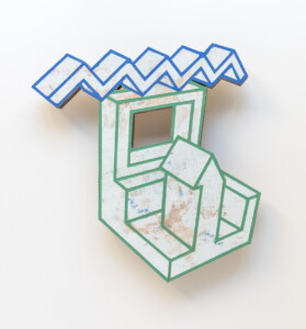 shaped objects 2021-1 269×263㎜、共芯シナ合板,麻布,膠,顔料