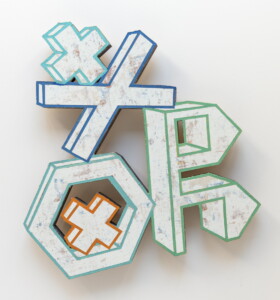 shaped objects 2021-3 314×292㎜、共芯シナ合板,麻布,膠,顔料