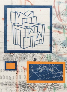 インターホン/Interphone 334×243㎜、楮紙,膠,顔料,サイアノタイプ