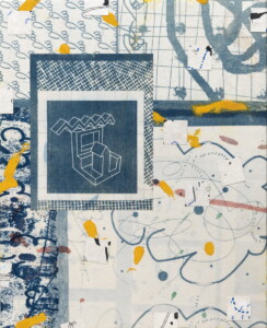 イエロースニッパー/Yellow snippers 274×222㎜、楮紙,膠,顔料,サイアノタイプ+銀箔