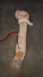 絹、天然顔料、墨、染料、膠、パネル、723×402mm、sold out