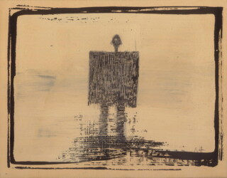 雲肌麻紙、岩絵の具、顔料、膠、140×180mm、