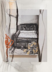 コピー用紙、水彩紙、アクリルガッシュ、鉛筆、330×240mm、