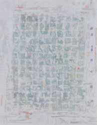 岩絵具、水干絵具、箔、紙、雲母麻紙、318×410mm、