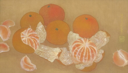 絹、天然顔料、墨、染料、膠、パネル、190×333mm、sold out