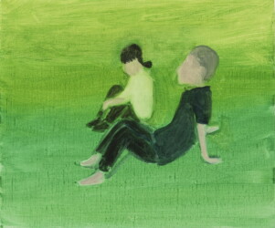 油彩、キャンバス、383×452mm、