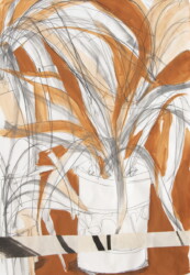 紙、和紙、アクリルガッシュ、鉛筆、墨、512×362mm、