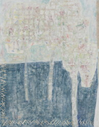 岩絵具、水干絵具、箔、紙、雲母麻紙、410×319mm、