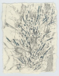 鉛筆、箔、雲母麻紙、