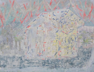 岩絵具、水干絵具、箔、紙、雲母麻紙、410×530mm、