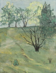 雲母麻紙、鉛筆、木炭、岩絵の具、411×318mm、