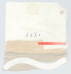 鉛筆、紙、油絵具、アラビアゴム、紙