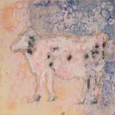 王同婧「形のにじむところ」門出和紙　銀箔　ジェッソ、180×180mm、¥11,000