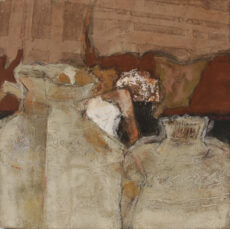 アオダンニ「Conceal」日本画、333×333mm、¥39,600