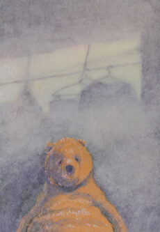 黎江「PM4：50」雲肌麻紙、典具帖紙、岩絵具、227x158x20mm、¥11,000