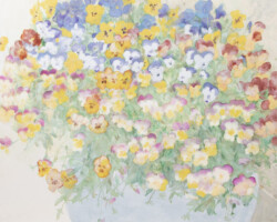 立川朋恵「いちねん草」2026、楮紙に岩絵具、
土絵具、顔料、染料、鉛筆、膠、455×530×21mm、¥71,500(税込)