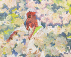 しばさきりこ「ブーゲンビリア」2026、新麻紙 、岩絵具、水干絵具、240×240×15mm、SOLD OUT