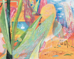 貞益未菜「The Journey of Plants」2026、雲肌麻紙、岩絵具、水千絵具、242×333×16mm、¥31,900(税込)