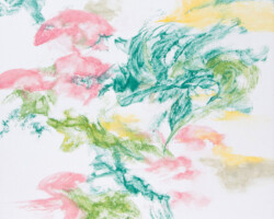 通木菜々絵「緑風」2026、高知麻紙、岩絵具、273×273×20mm、¥79,200(税込)