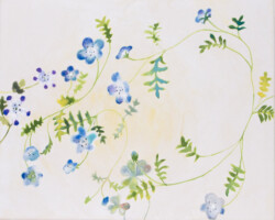 柳田佳子「春の空気」2026、パネル、和紙、岩絵具、220×273×20mm、¥35,200(税込)